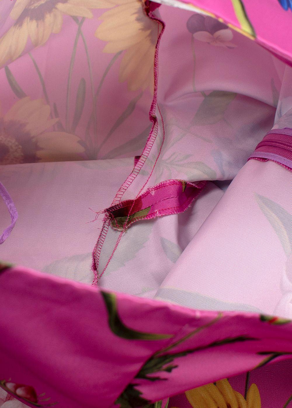 Oscar de la Renta Pink Floral-Print Faille Straight-Leg Trousers