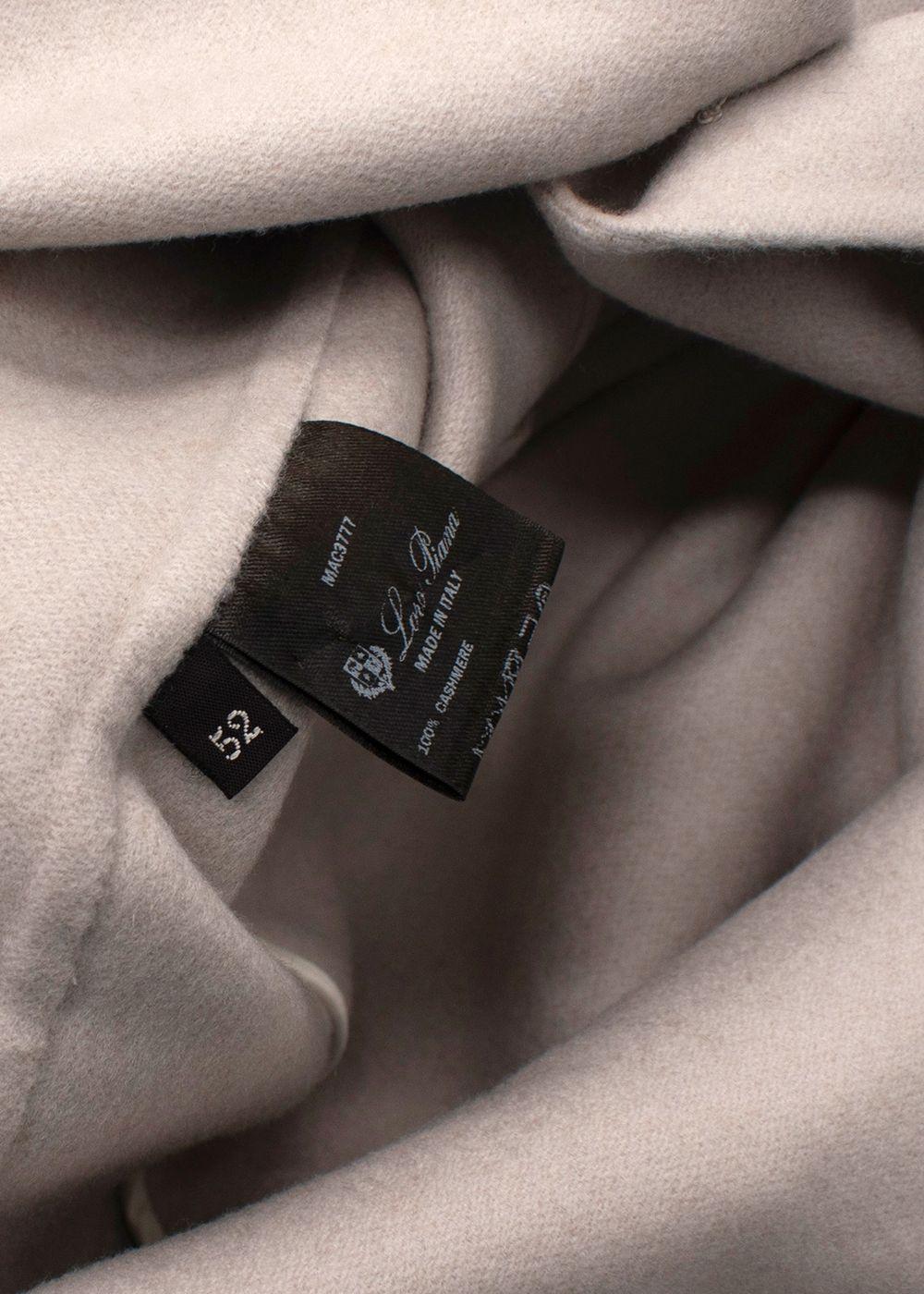 Loro Piana Grey Single Breasted Cashmere Coat