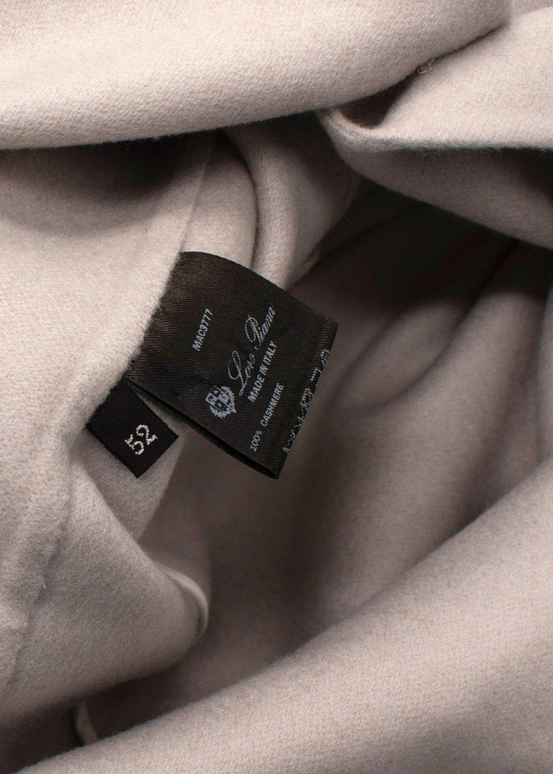Loro Piana Grey Single Breasted Cashmere Coat