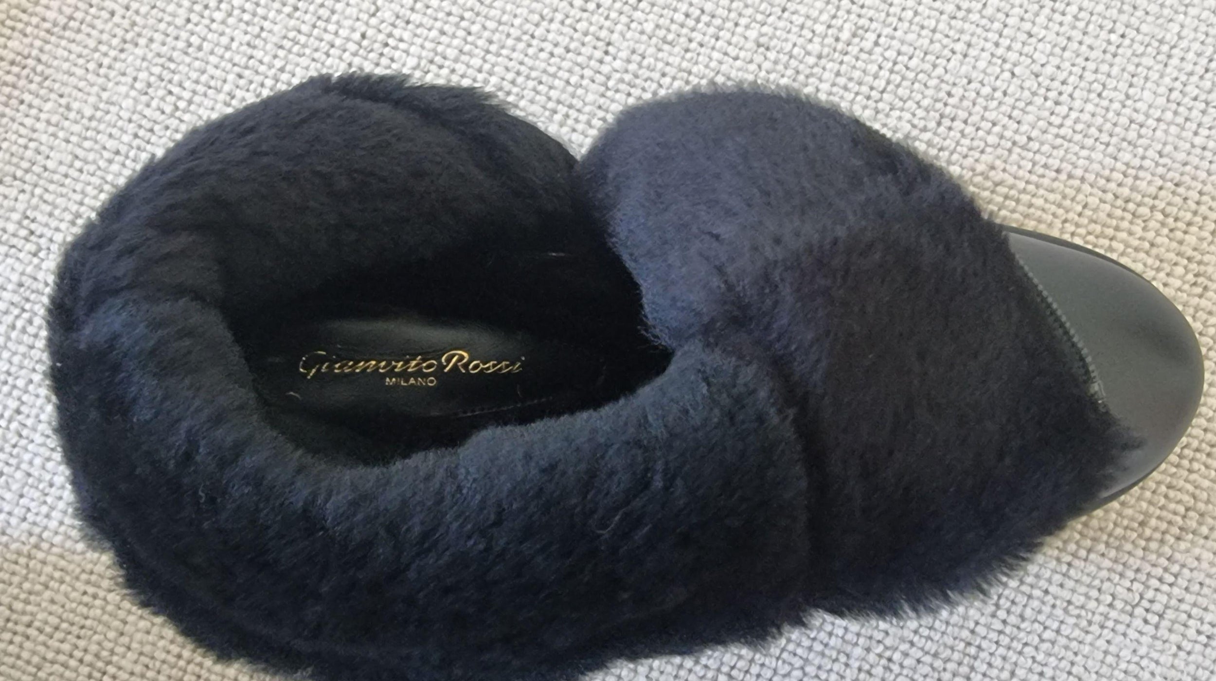 Gianvito Rossi Faux Fur Lined Black Leather Ankle Boots