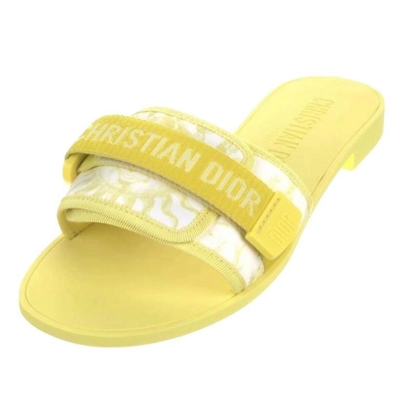 Dior Yellow Flat Beach Sandals