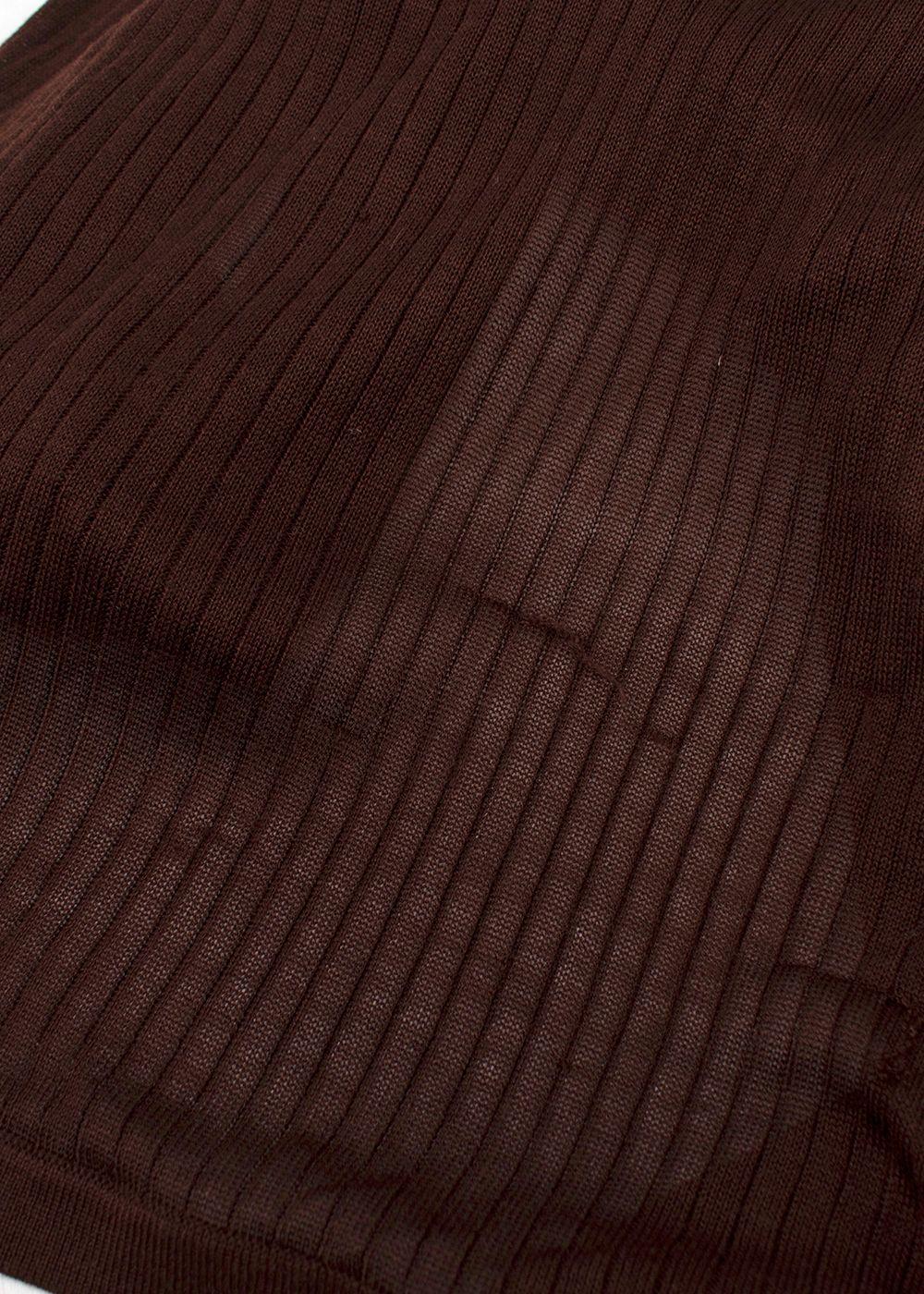 Dodo Bar Or Chocolate Brown Paya Ribbed Silk Shirt