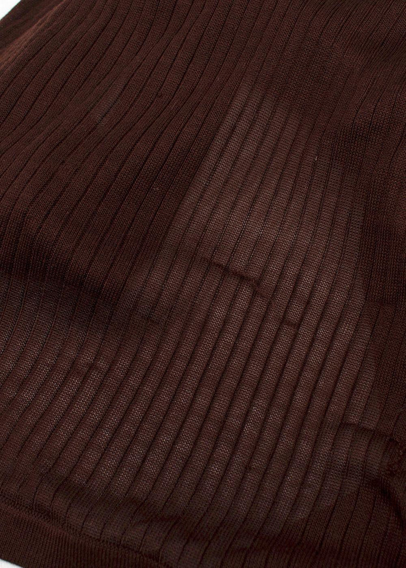 Dodo Bar Or Chocolate Brown Paya Ribbed Silk Shirt