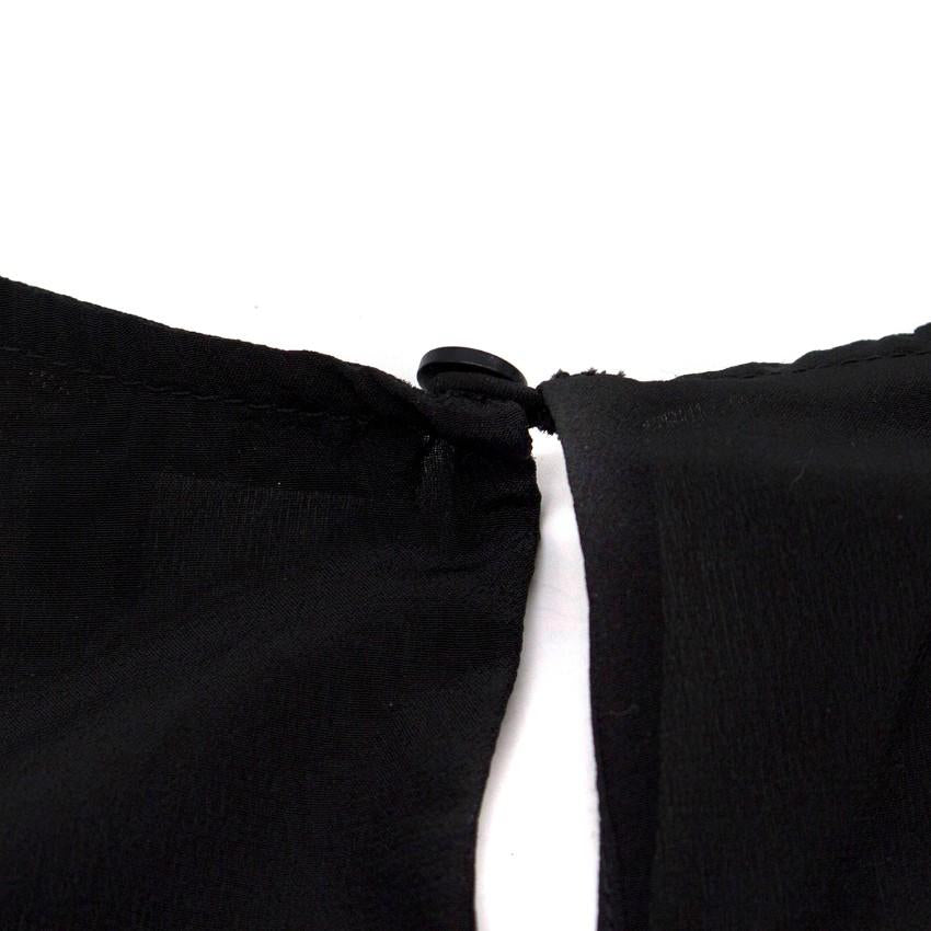 Maje Black Lace Panel Silk Top
