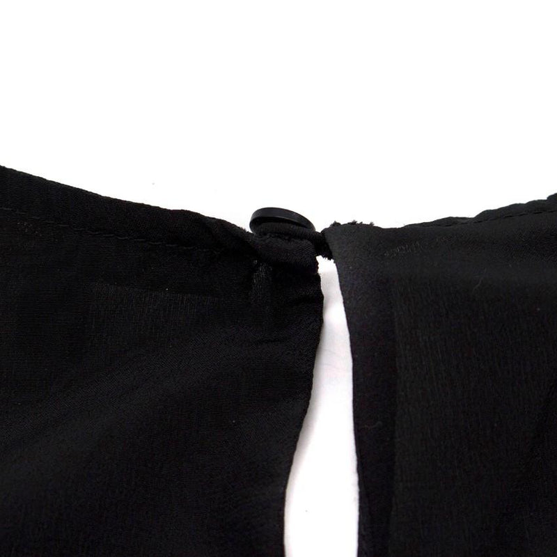 Maje Black Lace Panel Silk Top