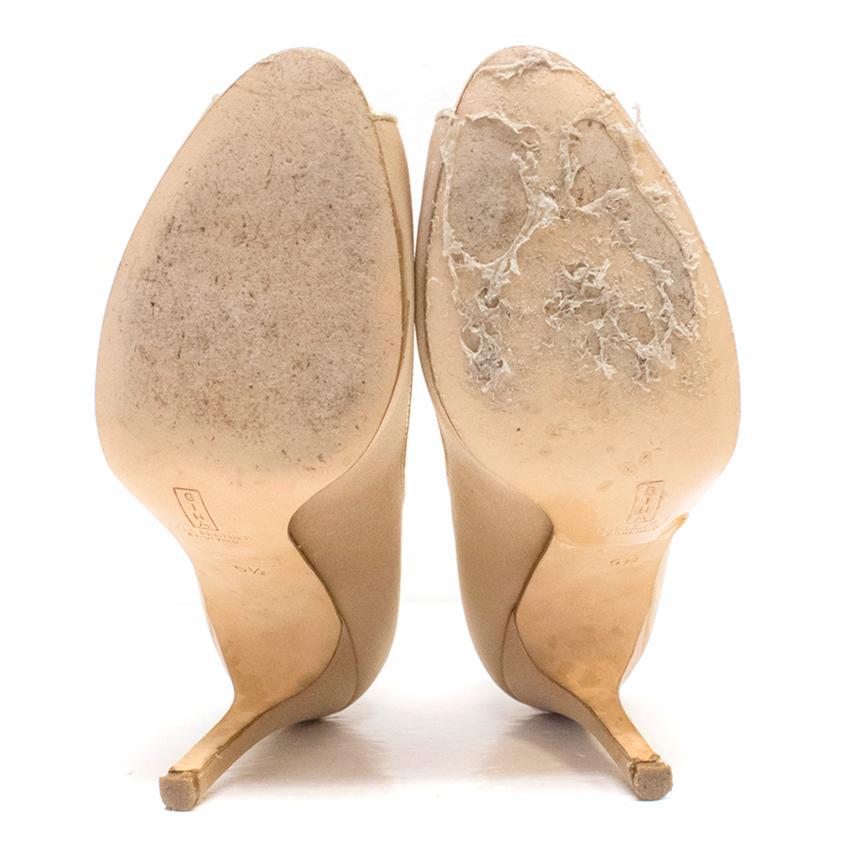 Gina Camel Satin Peep-Toe Heels