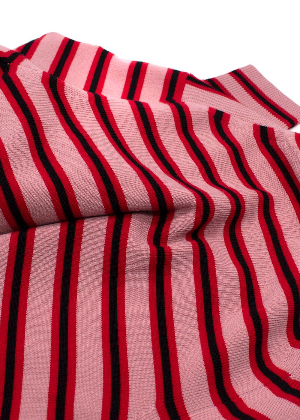 Moncler Pink Striped High Neck Wool Jumper