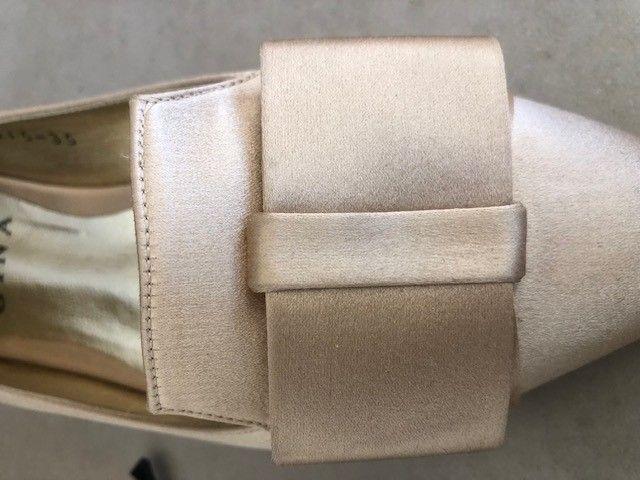 Gina Champagne Gold Satin Mules