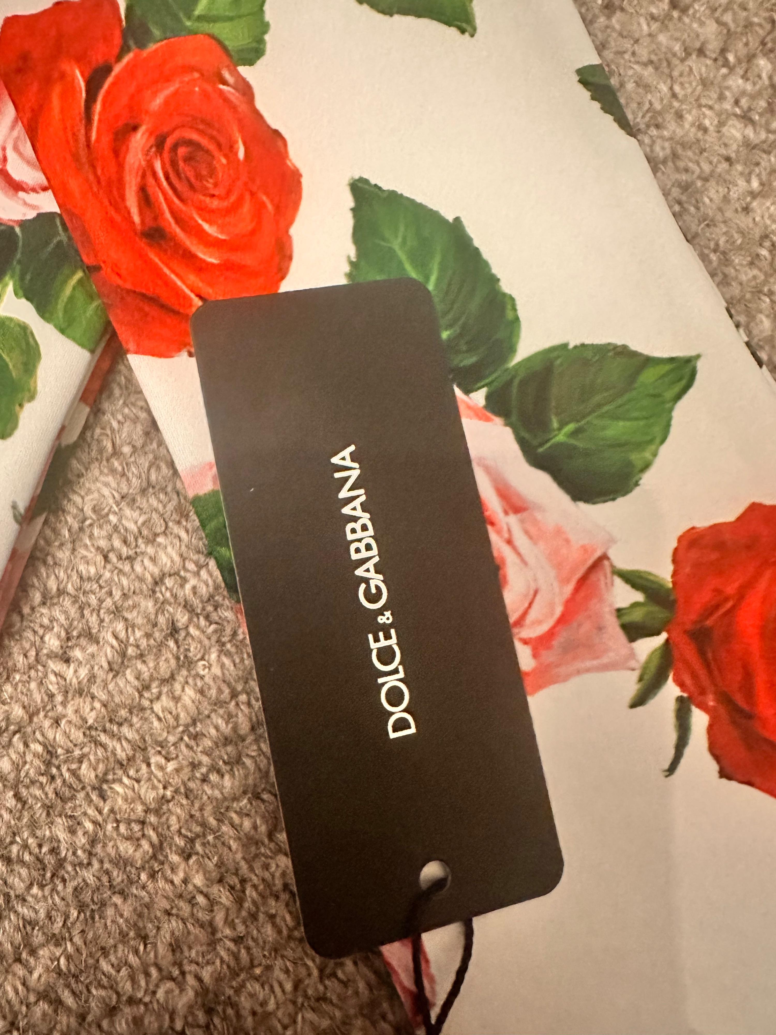 Dolce & Gabbana Floral Roses Elbow Gloves