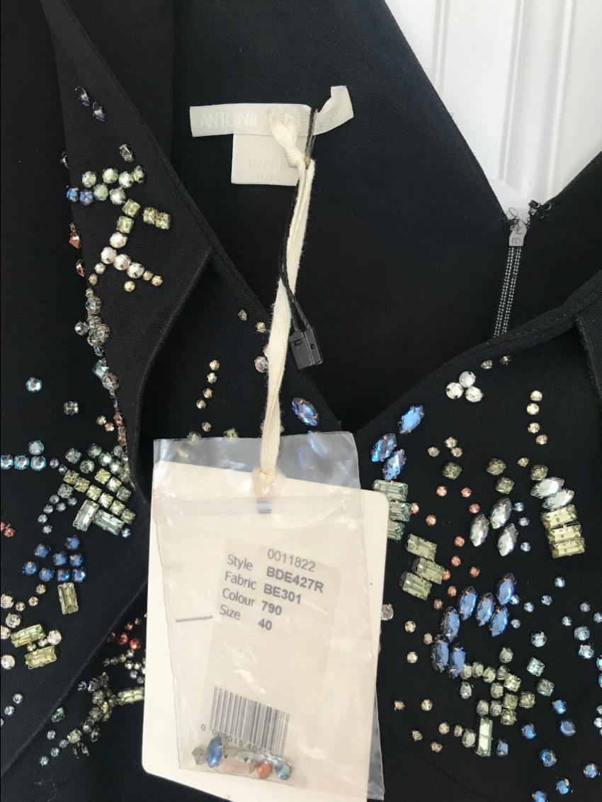 Antonio Berardi Black Embellished Mini Dress