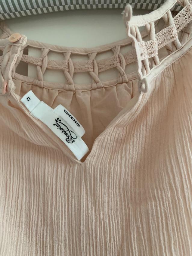 Bonpoint Blush Pleated Girls 12Y Dress