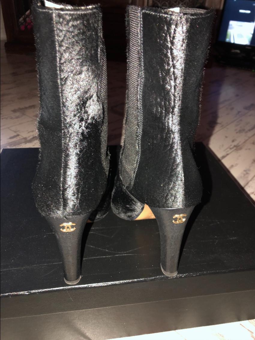 Chanel Pony Skin Black Boots