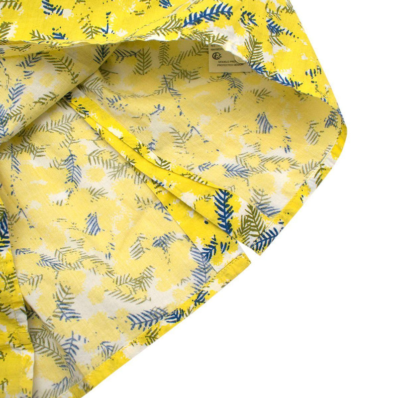 Yellow Mimosa Print Cotton Blouse