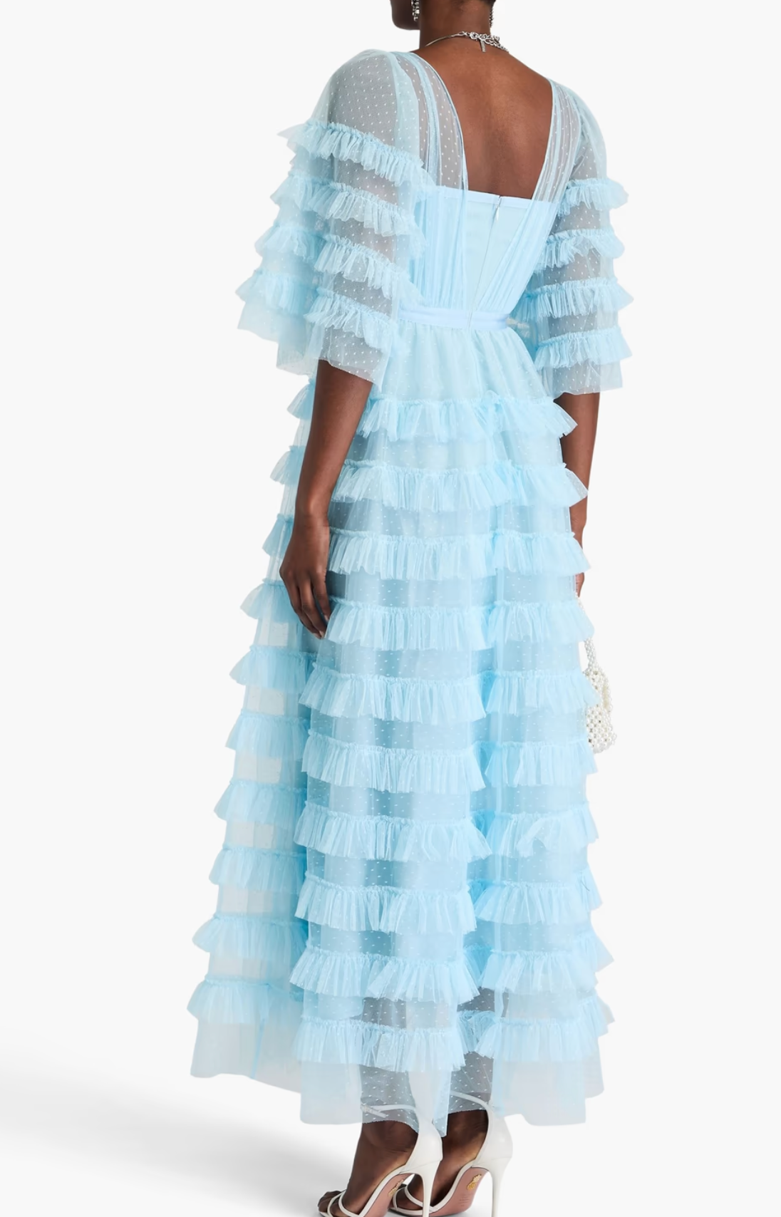 Huishan Zhang Marybell Tiered Point D'esprit Gown