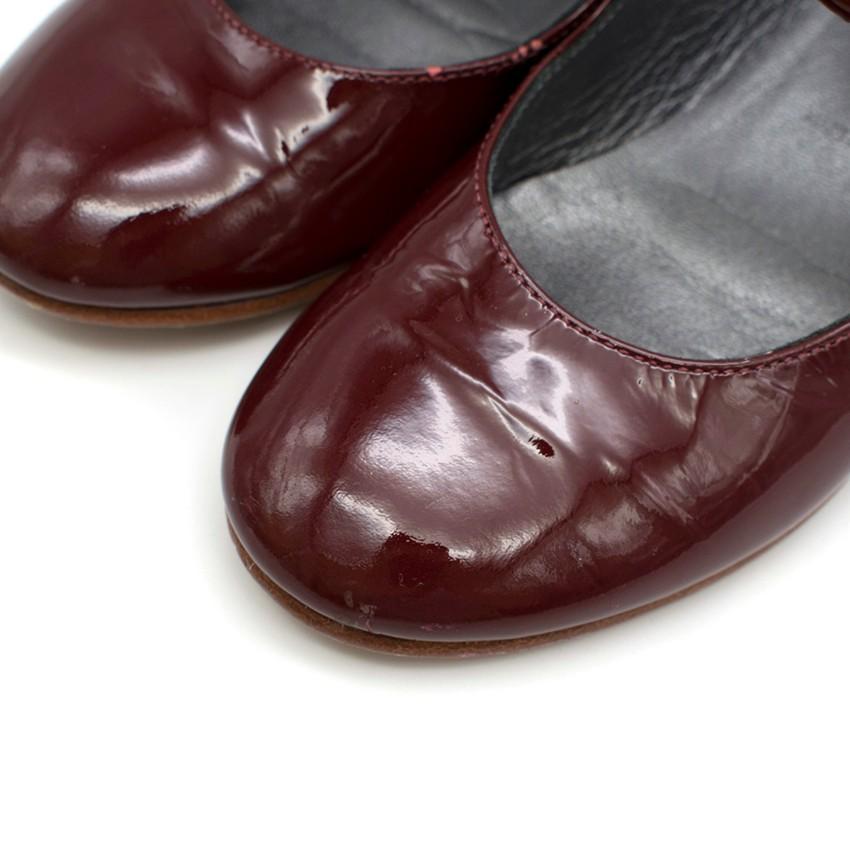 Bonpoint Girl's Patent Leather Burgundy Red Ballet Flats