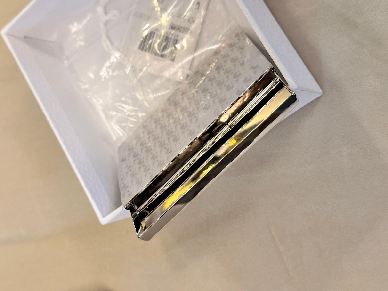 Dior Silver Oblique Metal Card Holder