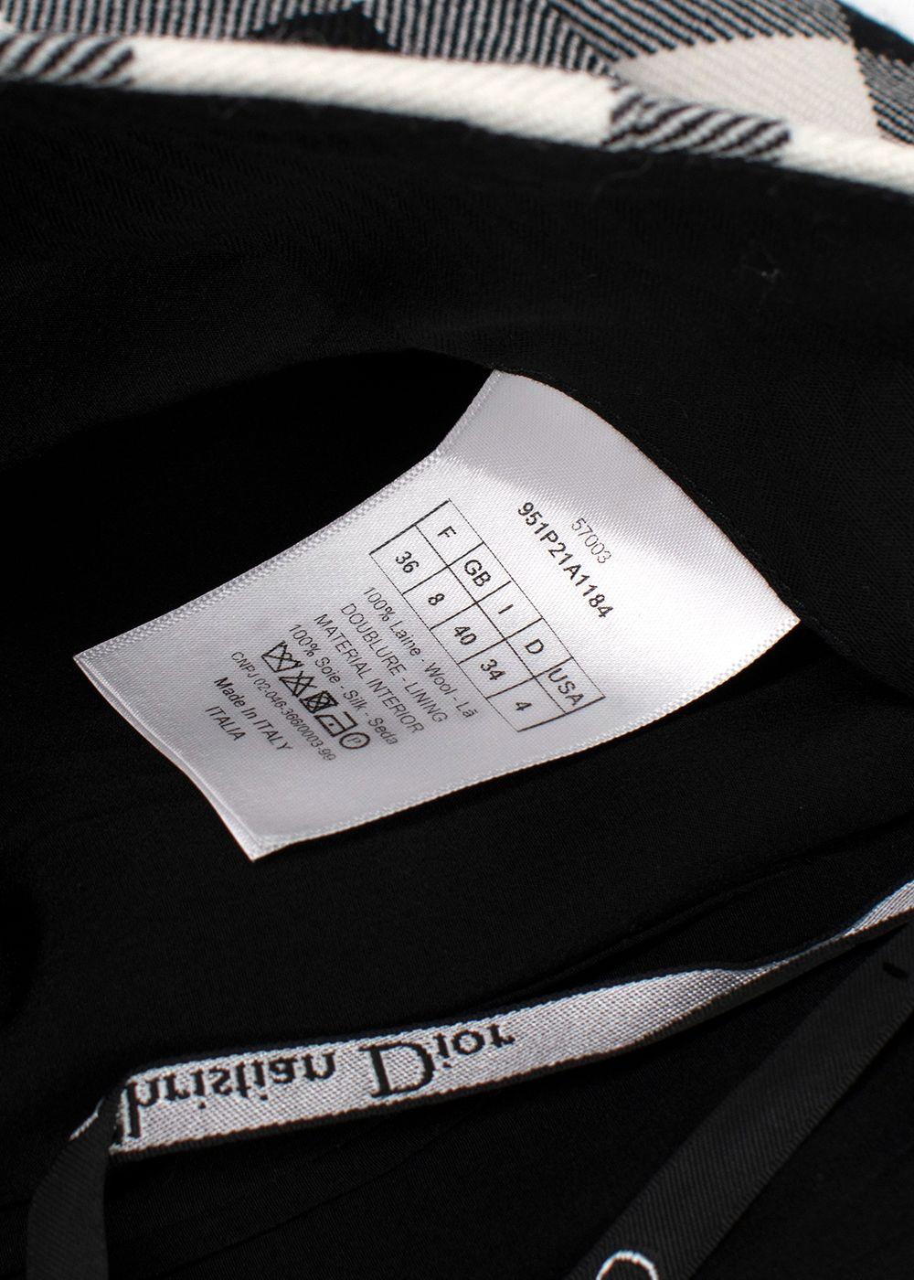 Dior Black and White Gingham High Waisted Wool Shorts