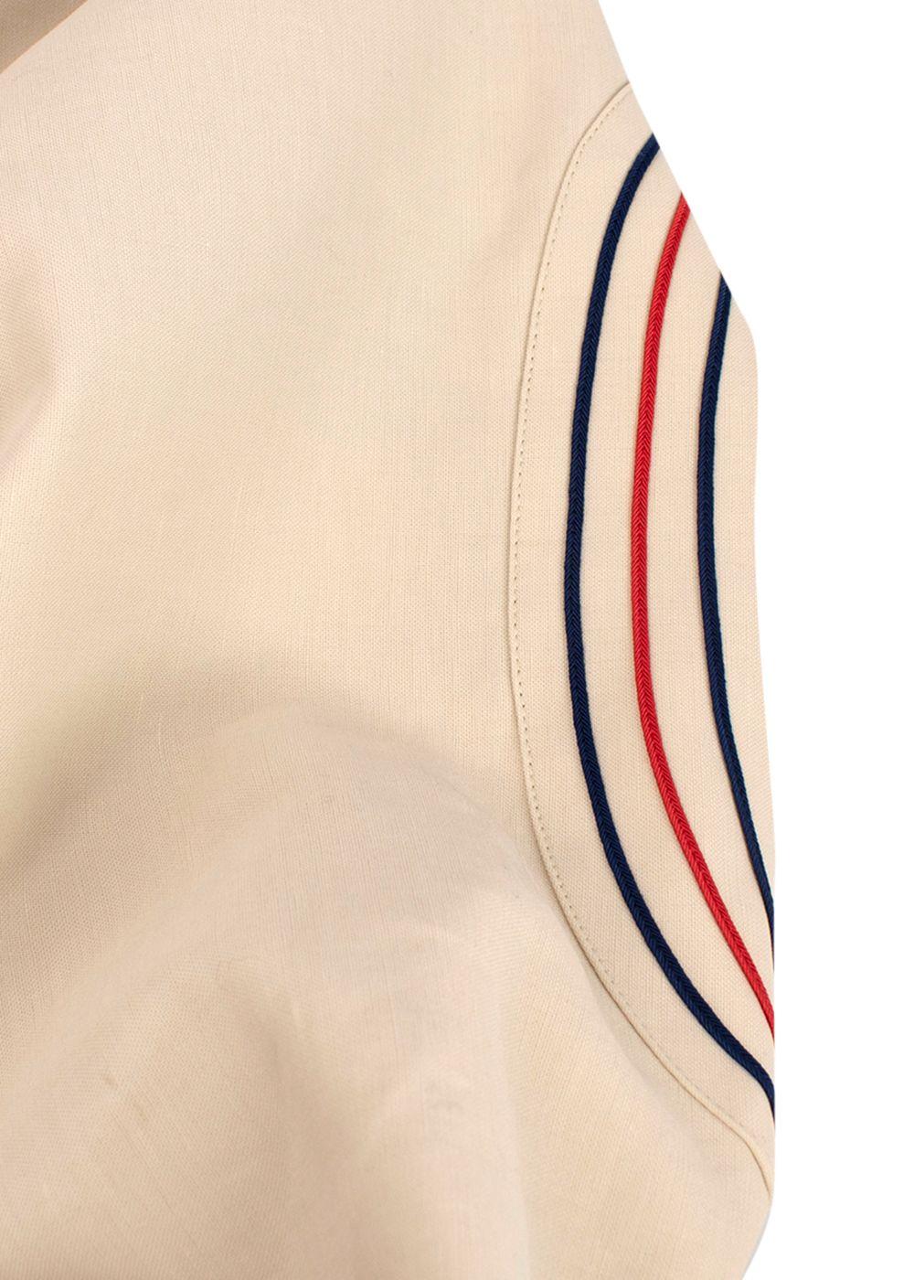 Gucci Beige Anchor Embroidered Cropped Jacket