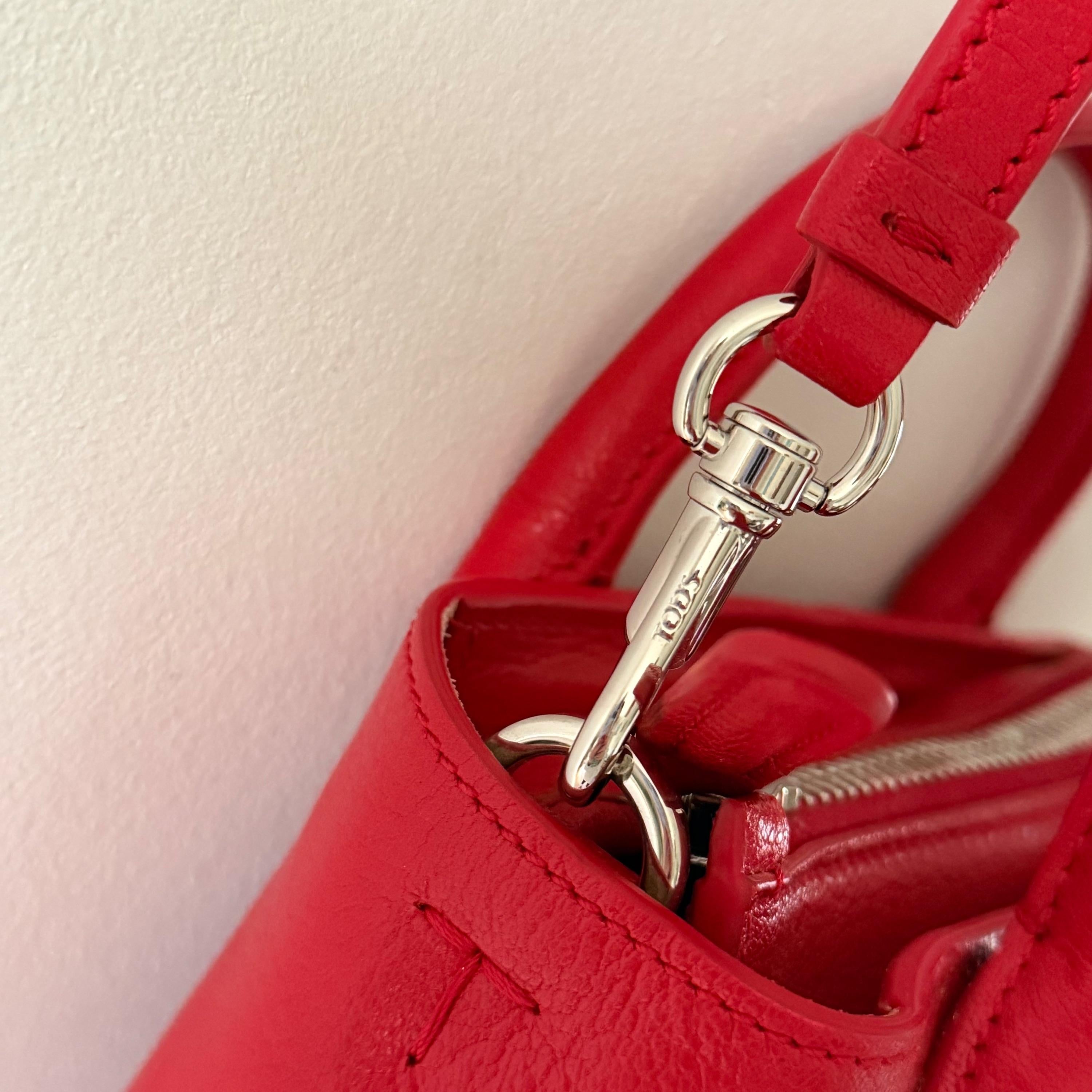 Tod's Red Calfskin Leather Bag