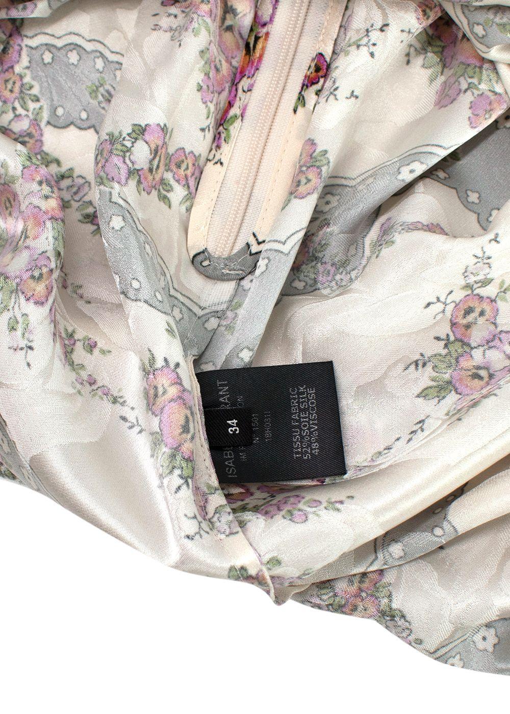Isabel Marant Floral Print Ruched Asymmetric Skirt