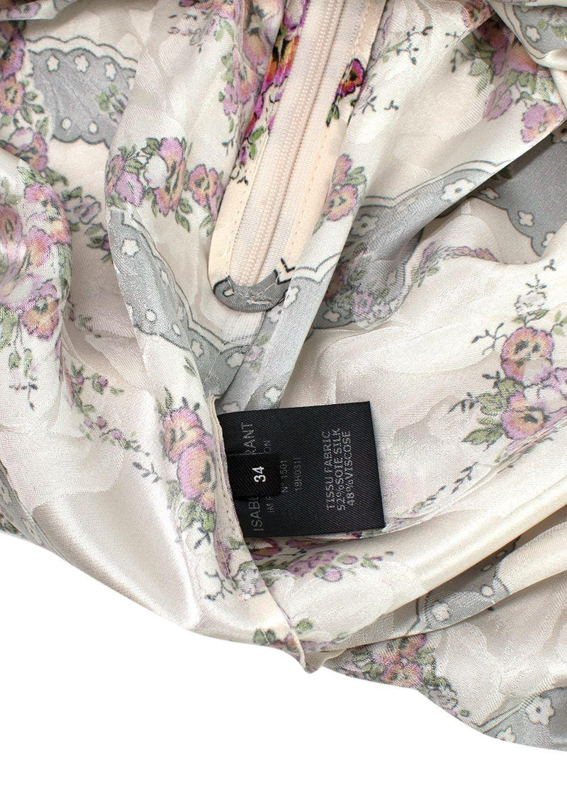 Isabel Marant Floral Print Ruched Asymmetric Skirt
