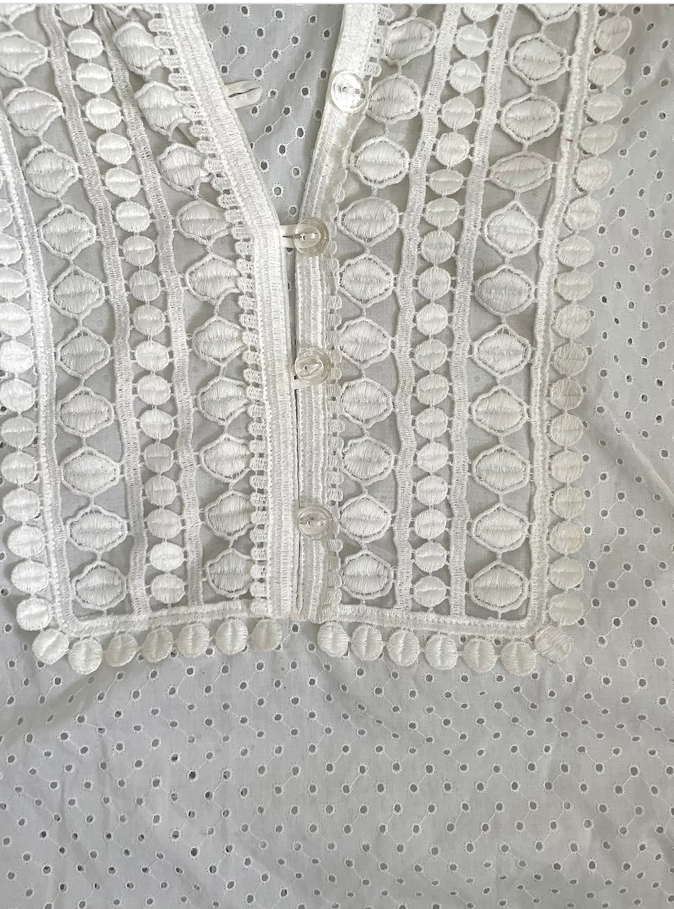 Andrew GN Broderie Anglaise White Blouse