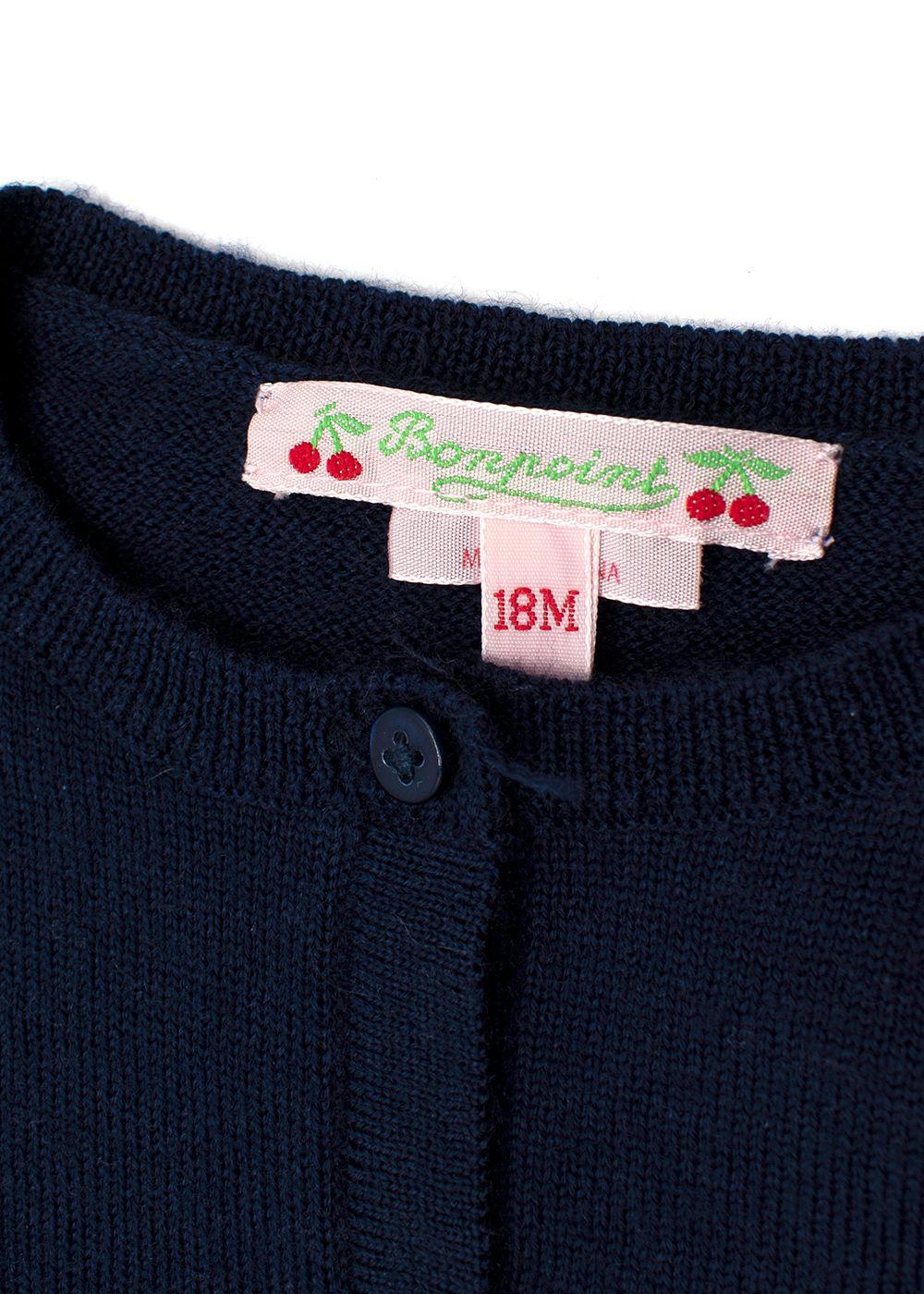 Bonpoint Kids Navy Wool Cardigan