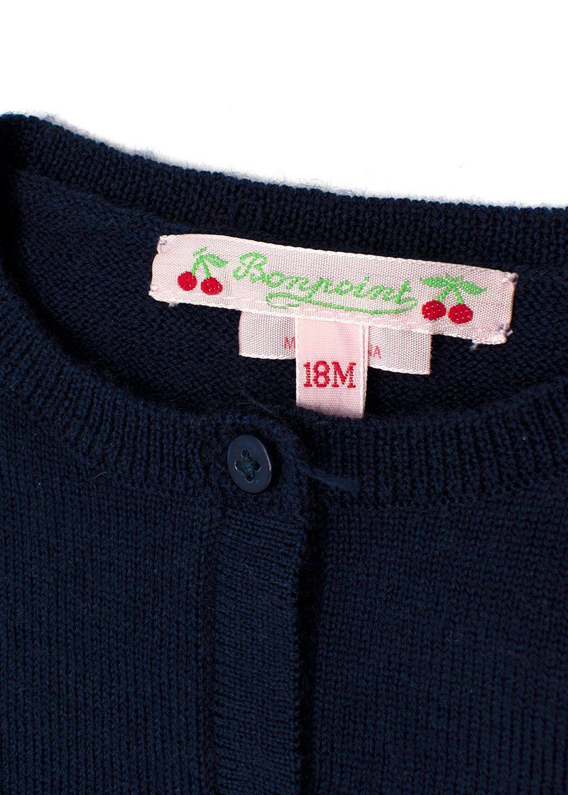 Bonpoint Kids Navy Wool Cardigan