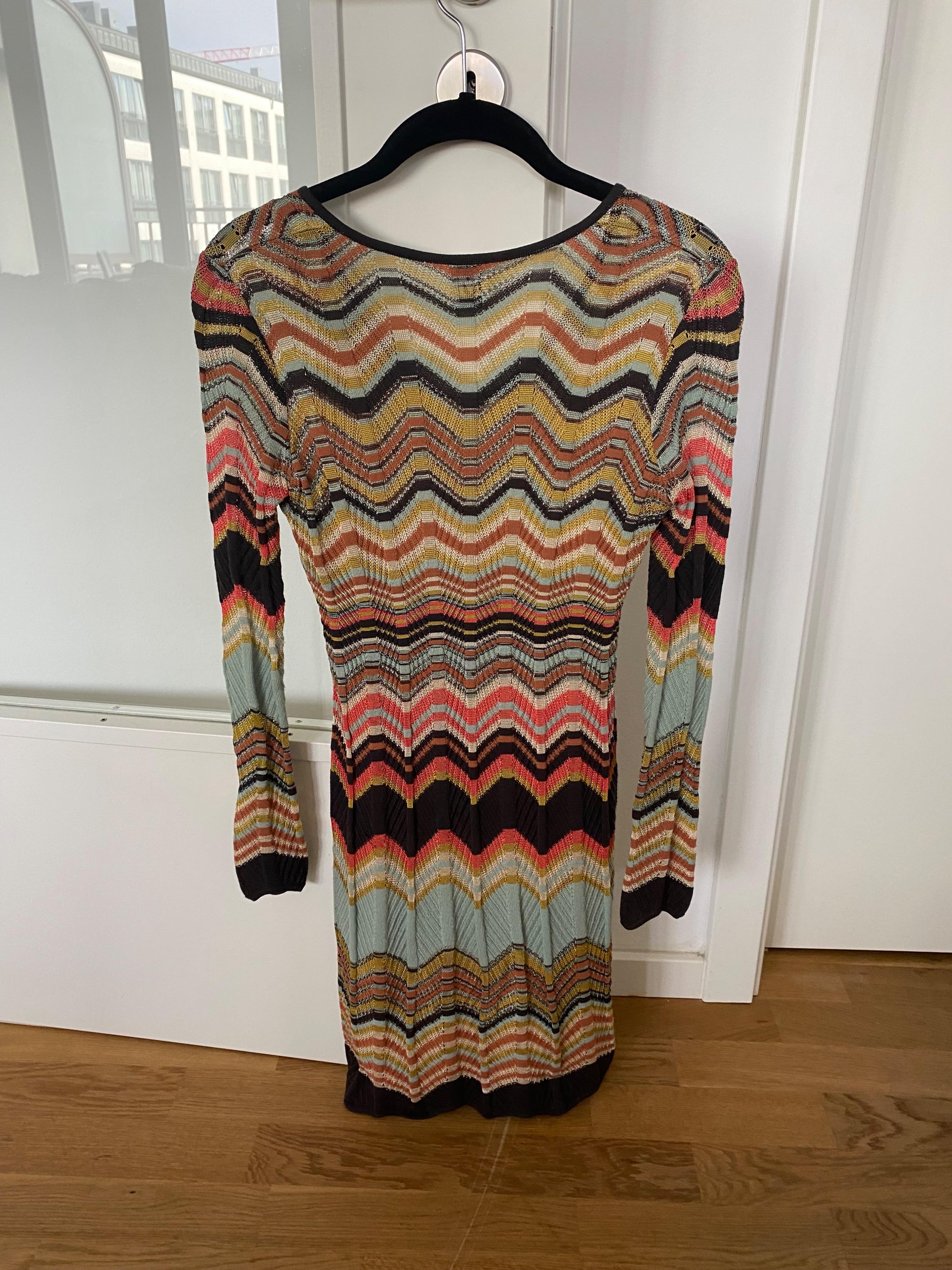 M Multioloured Zig Zag Knit Dress