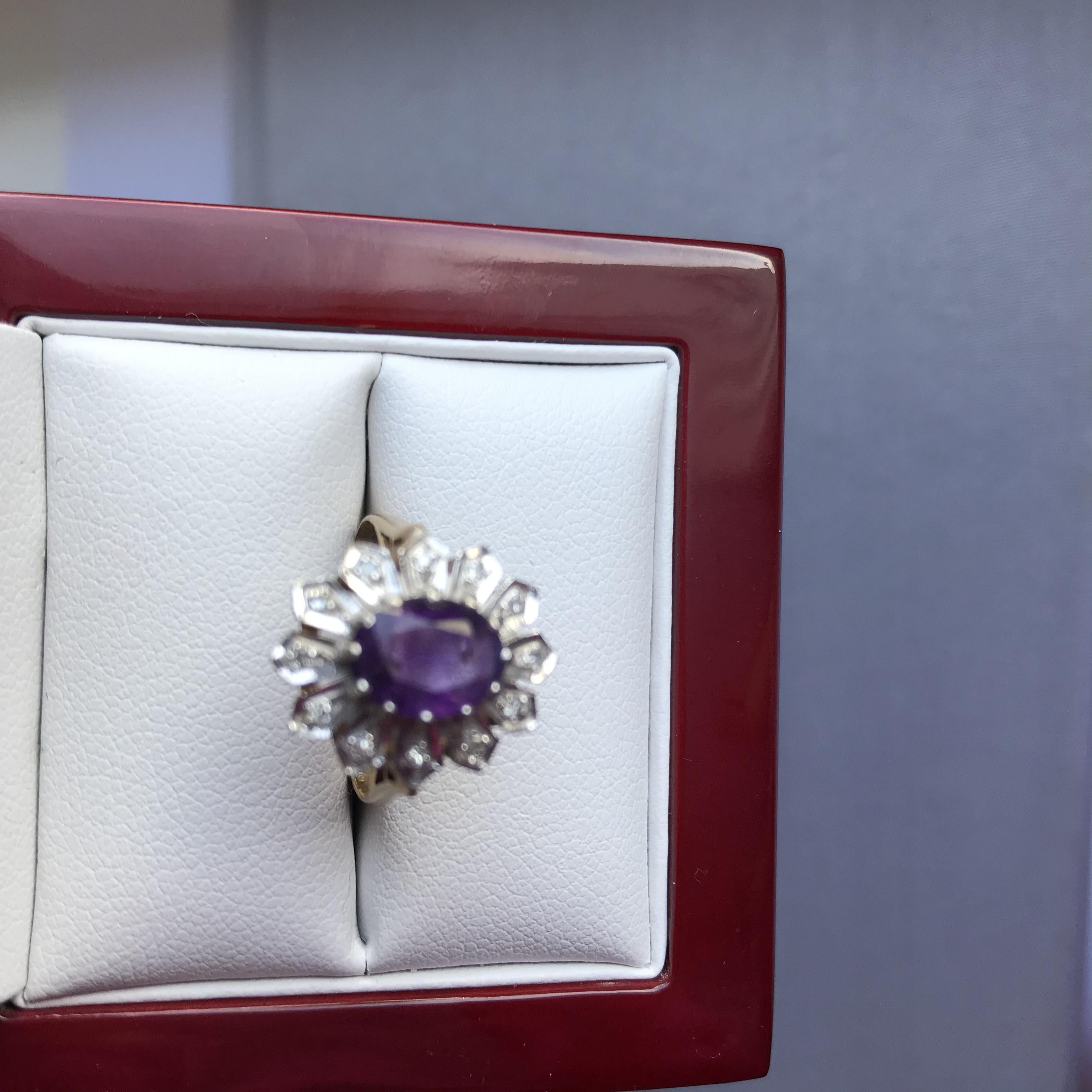 Bespoke Vintage Amethyst & Diamond Ring