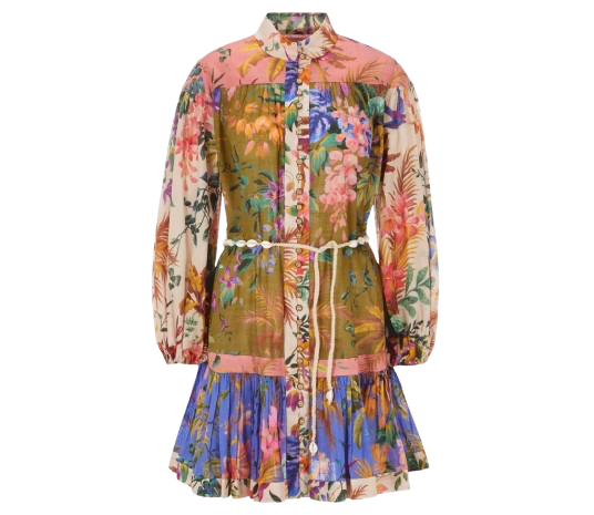 Zimmermann Tropicana Short Belted Dress