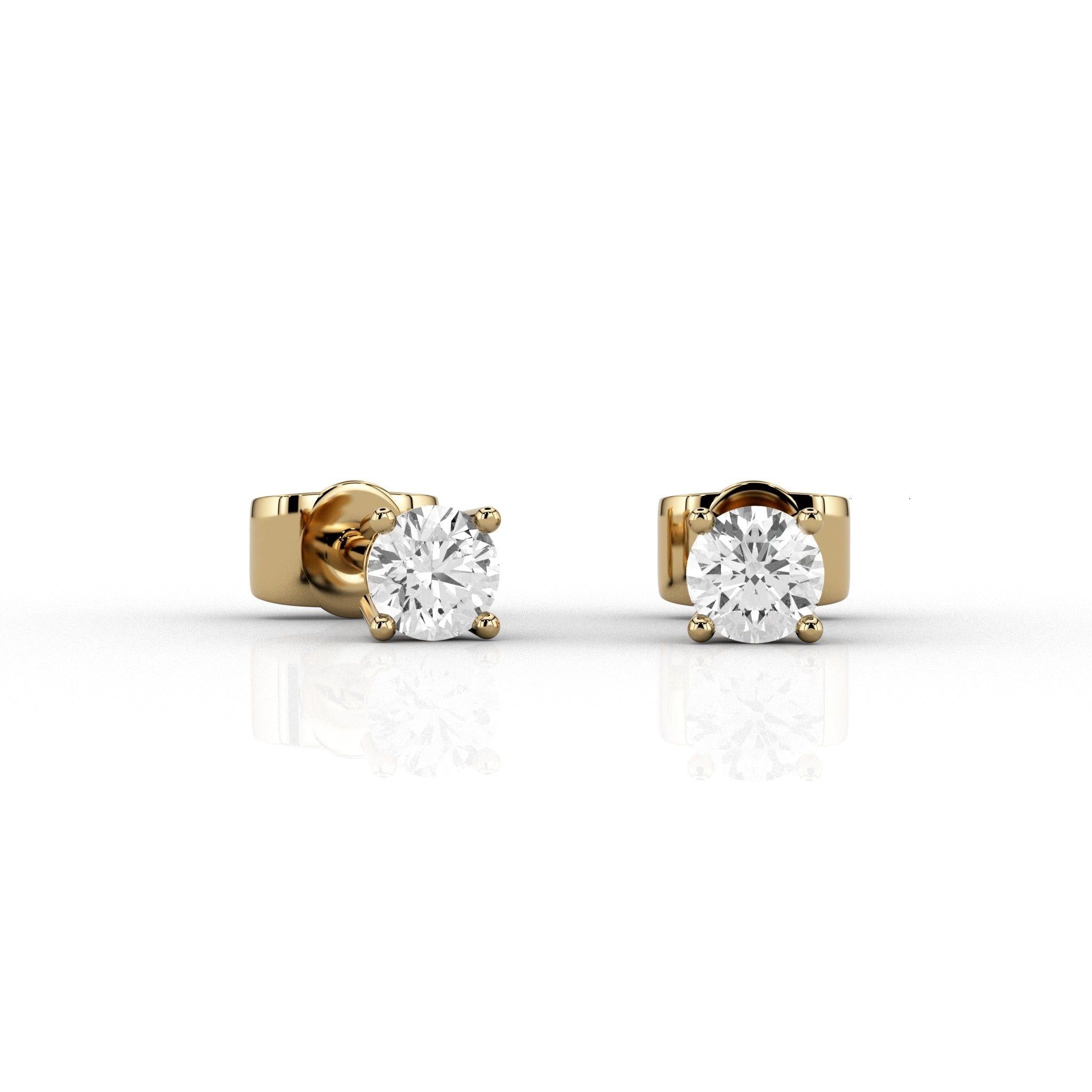 Skydiamonds Luna 0.20ct Earrings (Classic 1/5ct Studs in 9ct Yellow Gold)