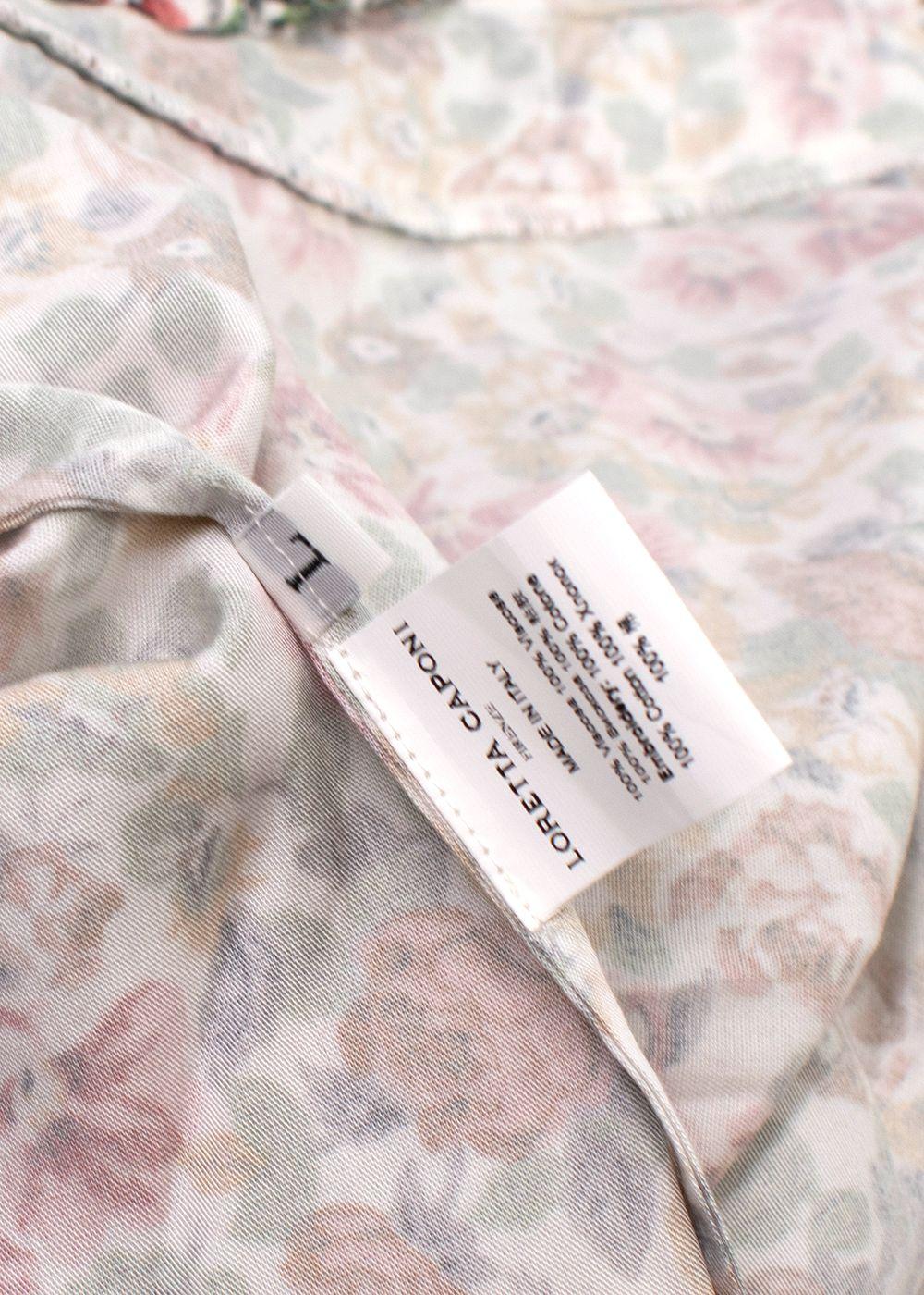 Loretta Caponi Floral High Neck Donatella Blouse