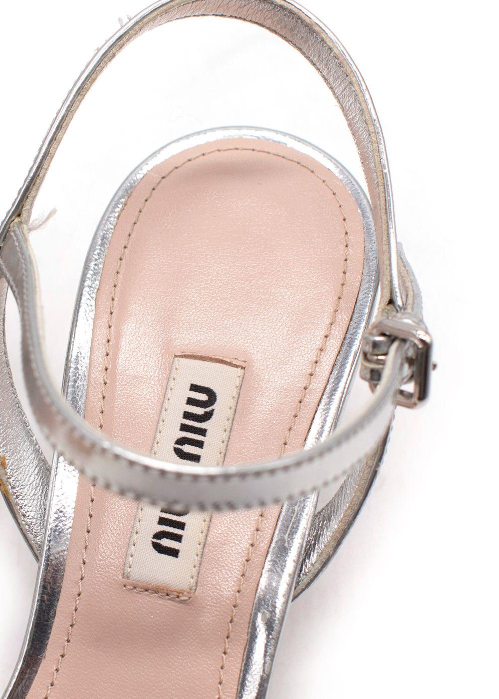 Miu Miu Silver Glitter Kitten Heels