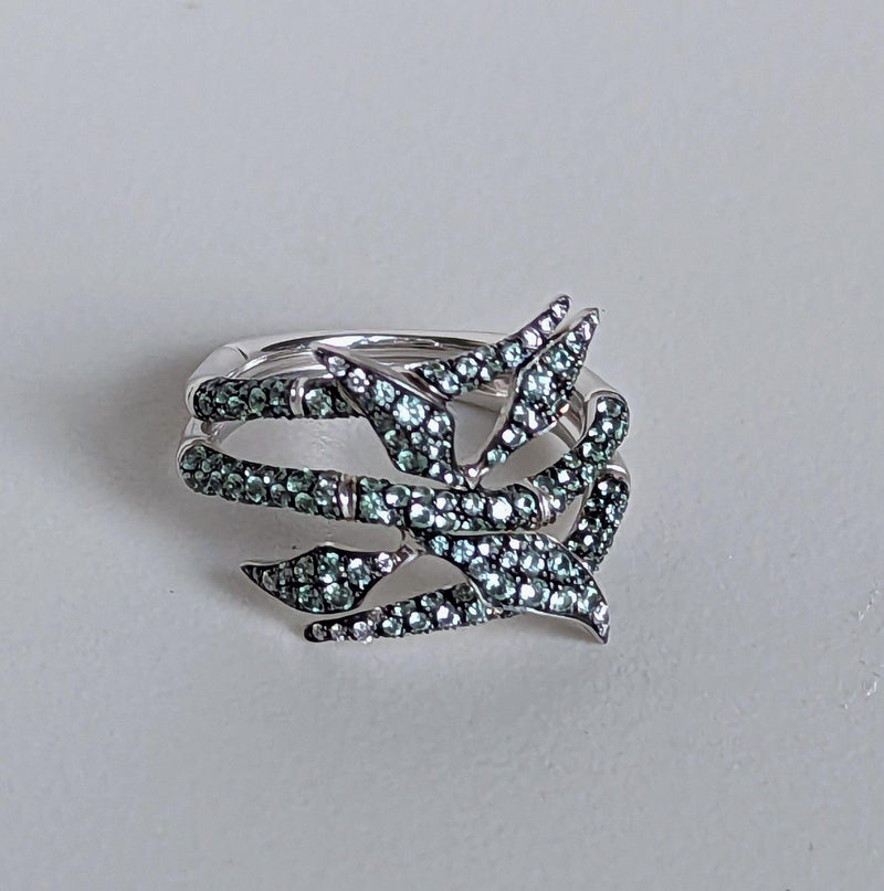 Atelier Swarovski x Stephen Webster Gold, Lab-Grown Diamond and Sapphire Bamboo Ring