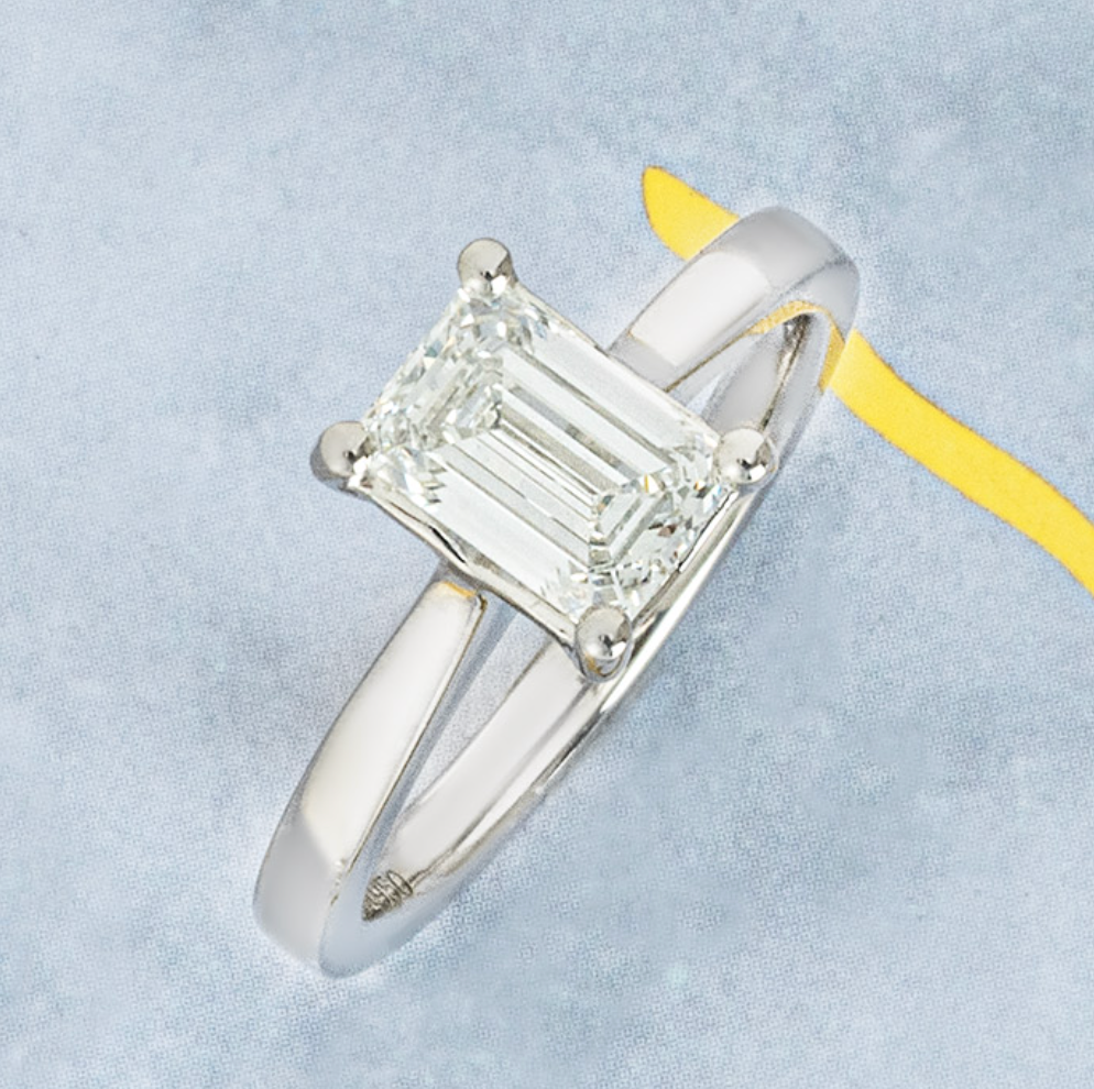 Bespoke Platinum set Lab Diamond Solitaire Ring - Size 53
