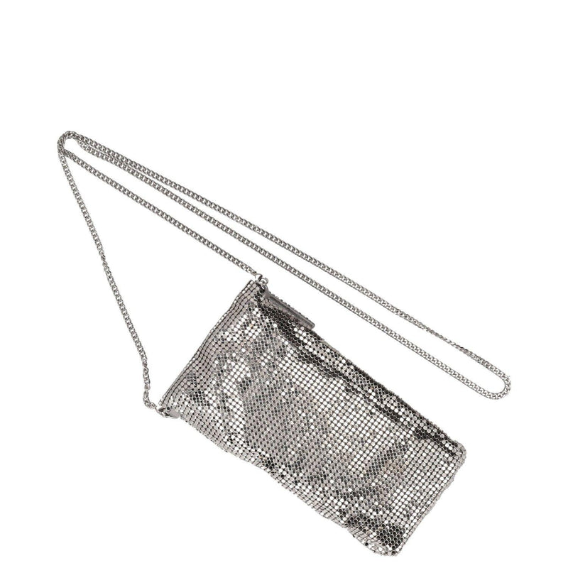 Jimmy Choo Metallic-Effect Mesh Soft Phone Holder 10x17 cms