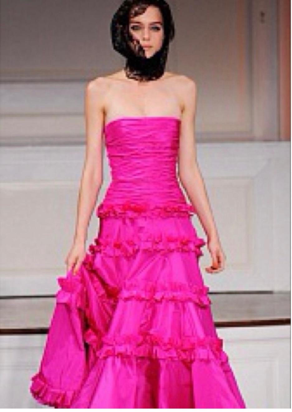 Runway Fuschia Pink Taffeta Gown