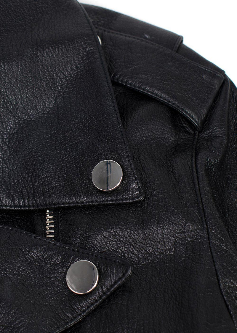 Michael Kors Collection Black Leather Biker Jacket