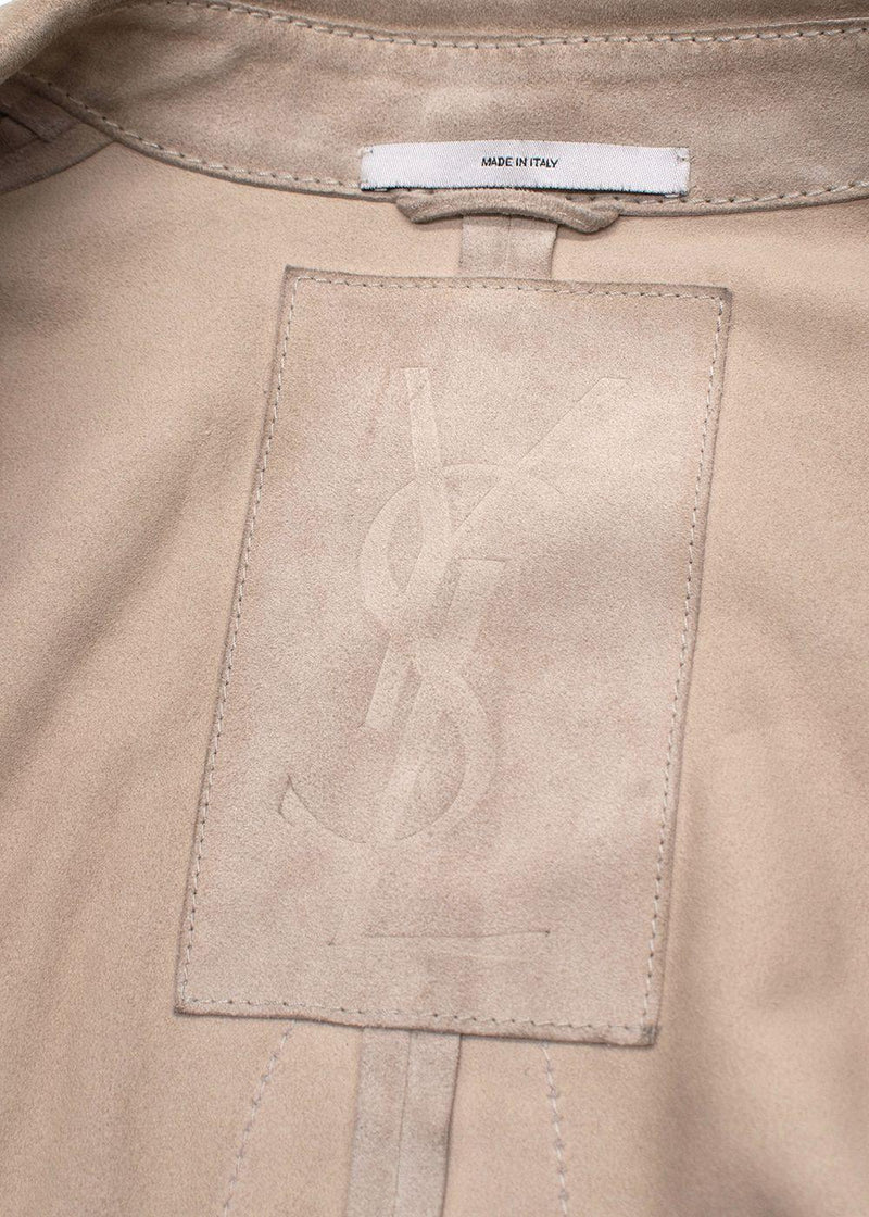 Vintage YSL Beige Suede Fringe Jacket