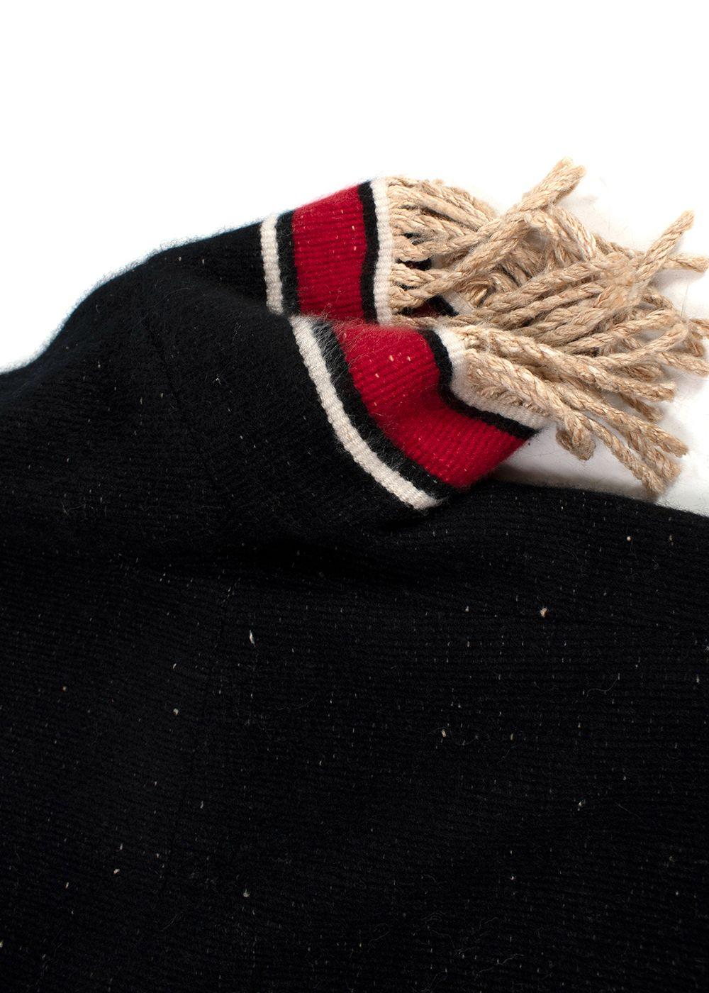Chanel Black Cashmere Dress with Tassel Woven Detailing