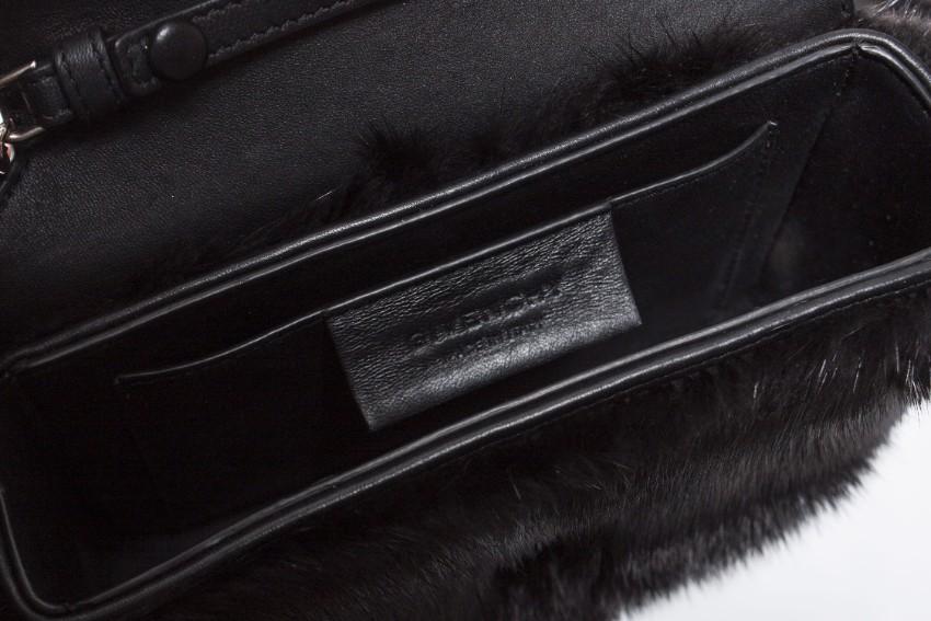 Givenchy Black Mink and leather crossbody bag