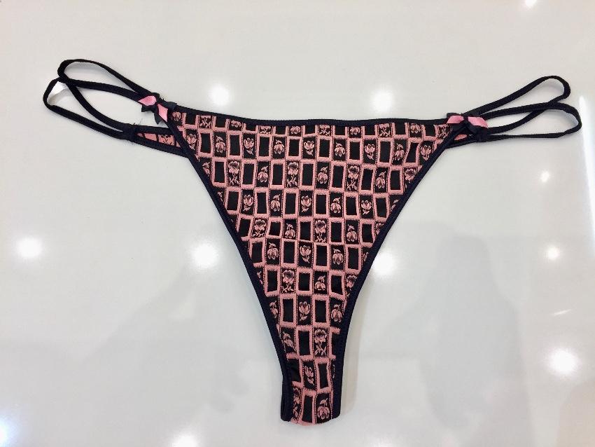 Vannina Vesperini Paris Rose & Black Plunge Bra & Thong Set