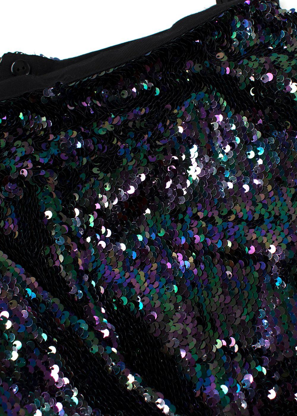 Alexander Terekhov Teal and Purple Sequin Mini Skirt