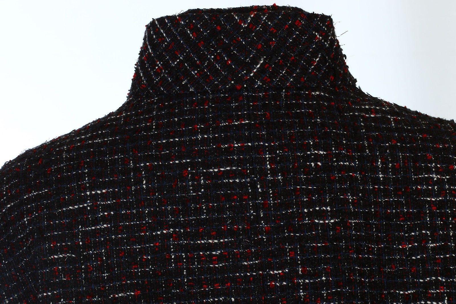 Chanel Black Tweed Gripoix Button Coat
