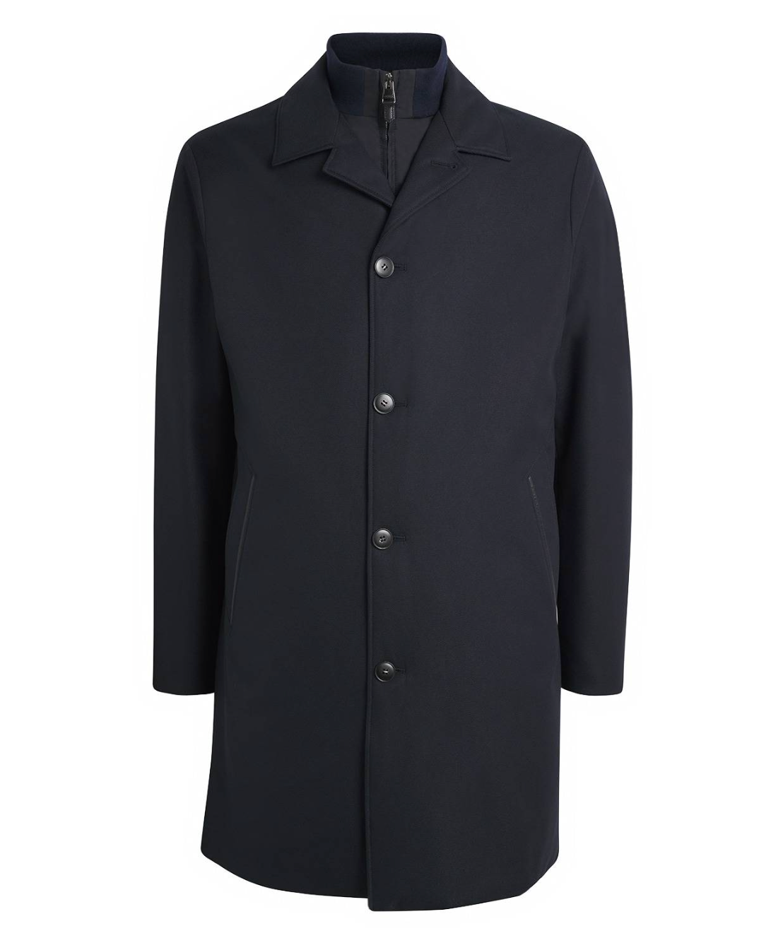 Canali Detachable Hood Overcoat
