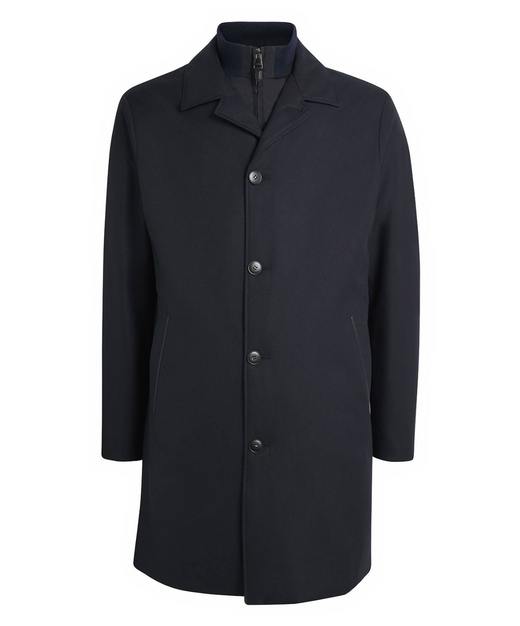 Canali Detachable Hood Overcoat
