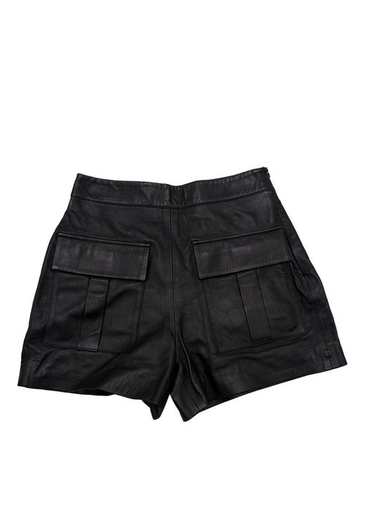 Zeynep Arcay Black Leather Shorts