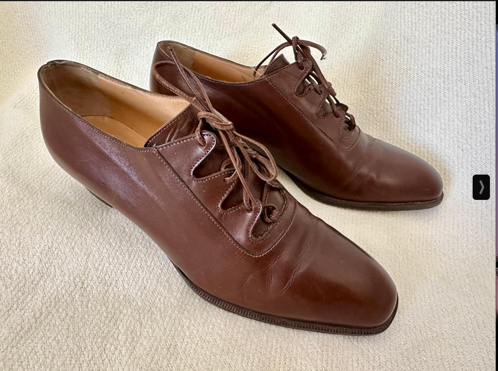 Hermes Vintage Tan Leather Brogues