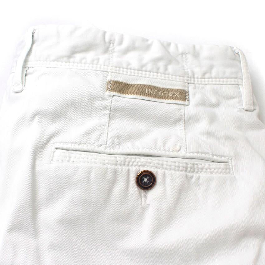 Incotex White Straight-leg Chino Trousers